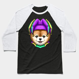 Cute Bear with Jester Hat for Mardi Gras Baseball T-Shirt